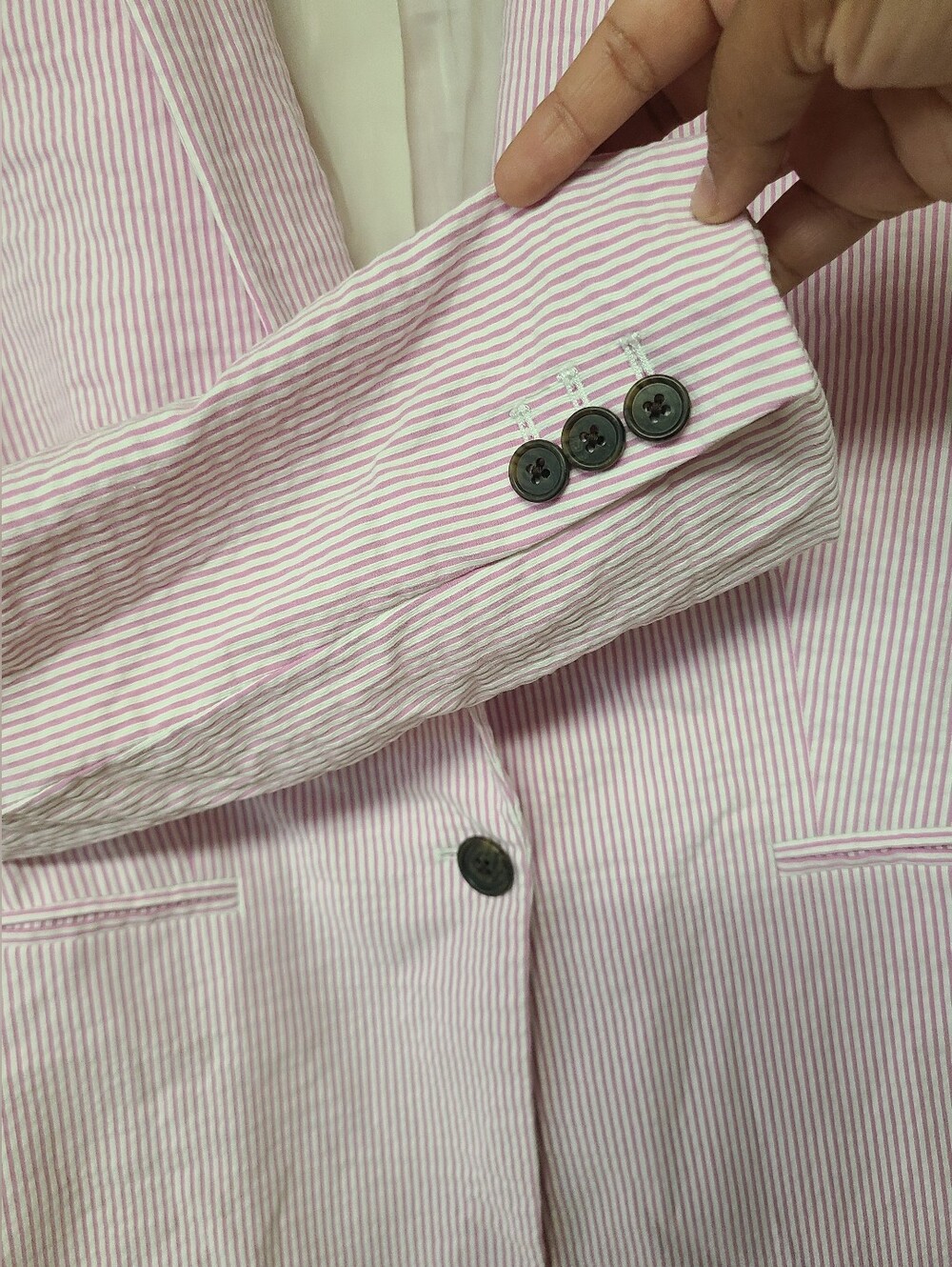 J.‎ Crew Pink Striped Seersucker Blazer - Picture 4 of 10